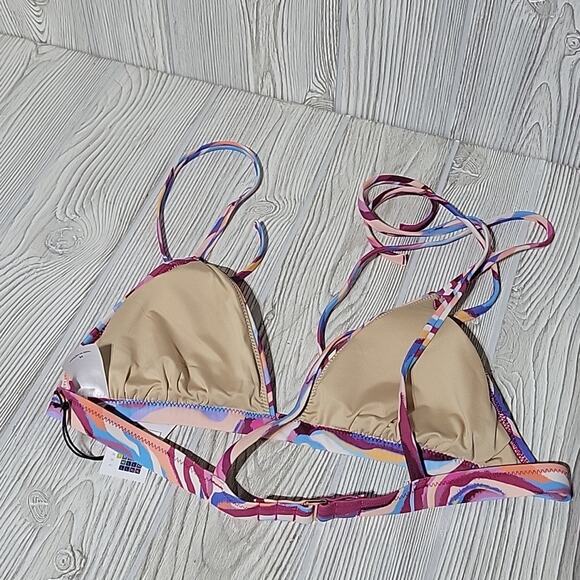 Shade & Shore Shoulder Tie Triangle Bikini Swim Top, Multi Animal Print - Picture 9 of 12